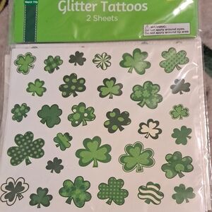 St. Patricks Day Glitter Tattoo Stickers Various Designs 60pc  BUNDLE ONLY